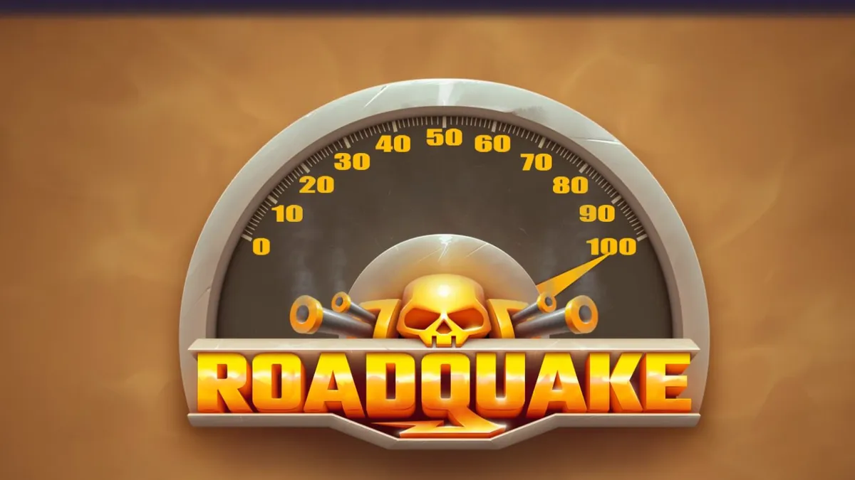 Tampilan visual aksi pertempuran jalanan dalam slot Roadquake